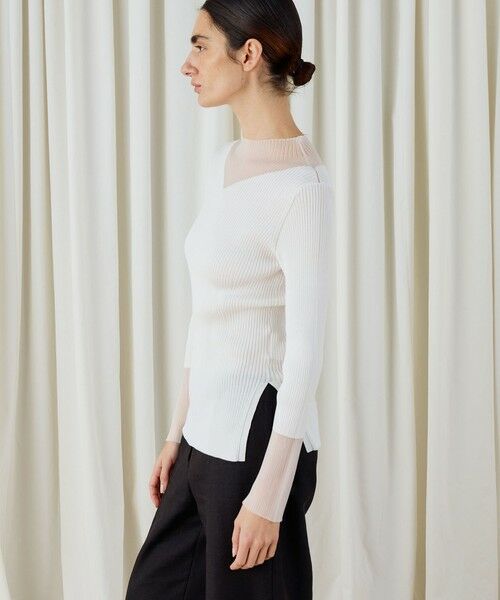 TOMORROWLAND / トゥモローランド ニット・セーター | コットンアセテートリブ ビルドネックプルオーバー | 詳細3