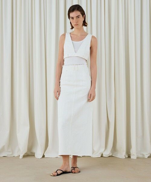 TOMORROWLAND / トゥモローランド デニムスカート | ペインティングホワイトデニム ブラレット付きマキシスカート | 詳細2