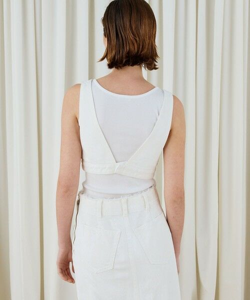 TOMORROWLAND / トゥモローランド デニムスカート | ペインティングホワイトデニム ブラレット付きマキシスカート | 詳細5