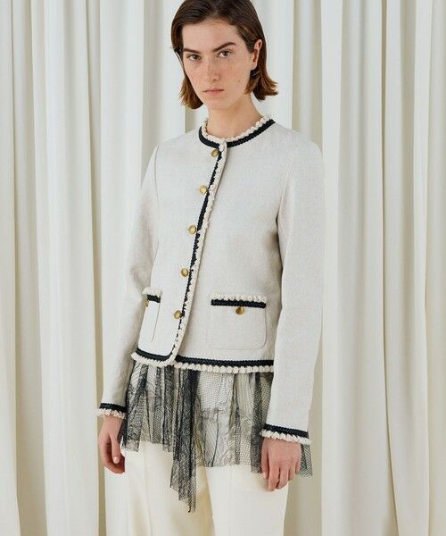 TOMORROWLAND / トゥモローランド ノーカラージャケット | コットンリネンハイカウントクロス クルーネックジャケット | 詳細2