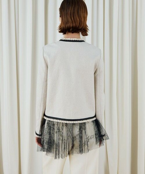 TOMORROWLAND / トゥモローランド ノーカラージャケット | コットンリネンハイカウントクロス クルーネックジャケット | 詳細4