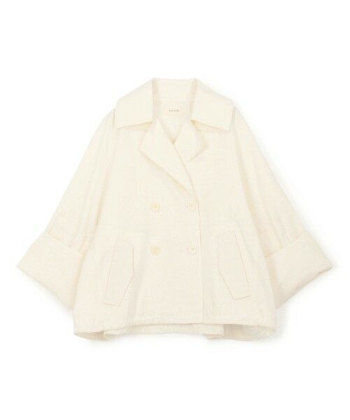 TOMORROWLAND/トゥモローランド シルクラミーワッシャー ショートPコート 11 ホワイト F TOMORROWLAND/トゥモローランド シルクラミーワッシャー ショートPコート 11 ホワイト F