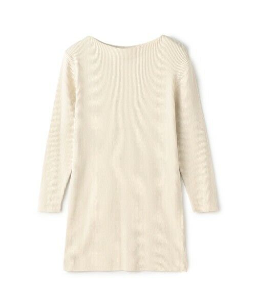 TOMORROWLAND/トゥモローランド ギザコットンリブ ボートネックプルオーバー 41 ライトベージュ F