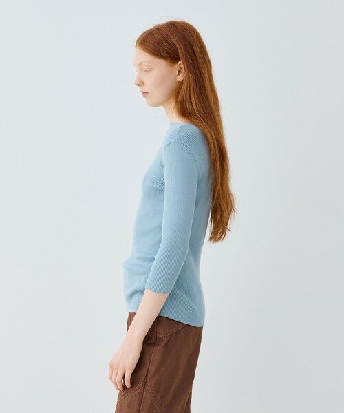 TOMORROWLAND / トゥモローランド ニット・セーター | ギザコットンリブ ボートネックプルオーバー | 詳細3