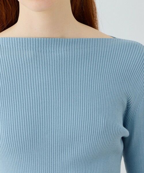 TOMORROWLAND / トゥモローランド ニット・セーター | ギザコットンリブ ボートネックプルオーバー | 詳細5