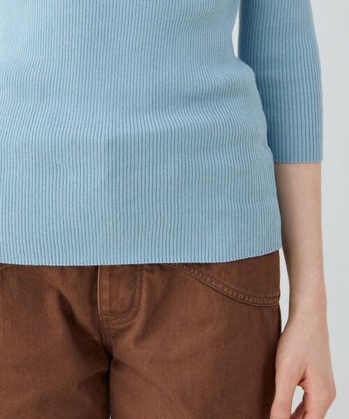 TOMORROWLAND / トゥモローランド ニット・セーター | ギザコットンリブ ボートネックプルオーバー | 詳細7