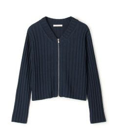 TOMORROWLAND / トゥモローランド カーディガン・ボレロ | ワイドリブ ジップアップカーディガン