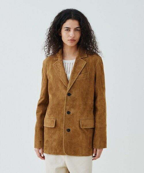 TOMORROWLAND / トゥモローランド レザーブルゾン・ジャケット | ゴートスウェード スリーボタンジャケット | 詳細2