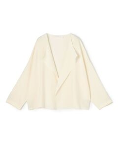 TOMORROWLAND / トゥモローランド ノーカラージャケット | トリアセテートポリエステルダブルクロス カラーレスワイドジャケット