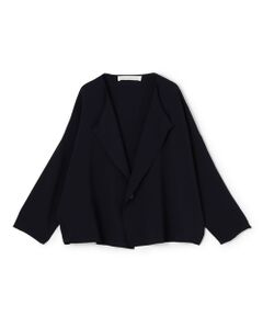 TOMORROWLAND / トゥモローランド ノーカラージャケット | トリアセテートポリエステルダブルクロス カラーレスワイドジャケット