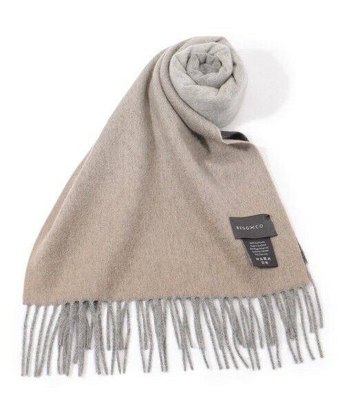 美品 トゥモローランド カシミヤ ストール ブラウン イエロー TOMORROWLAND アルパカナイロン ソリッドストール （マフラー