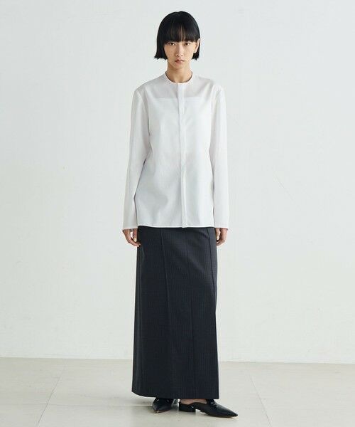 TOMORROWLAND / トゥモローランド ロング・マキシ丈スカート | ウールストライプ ロングスカート | 詳細1