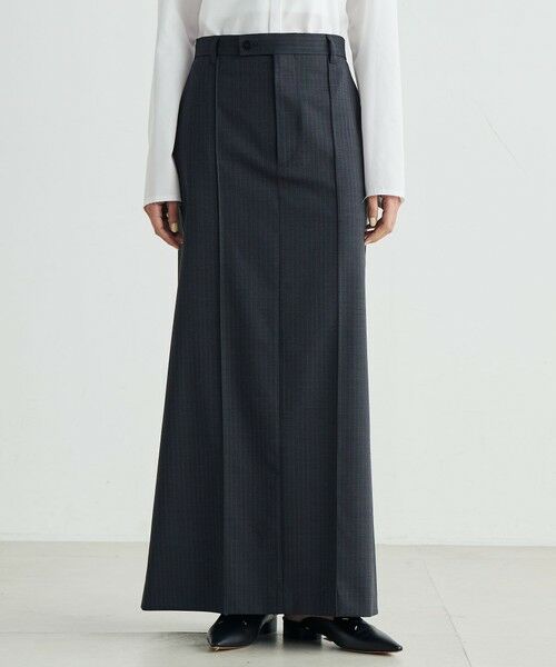 TOMORROWLAND / トゥモローランド ロング・マキシ丈スカート | ウールストライプ ロングスカート | 詳細2