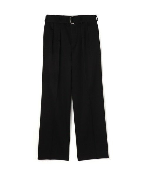 TOMORROWLAND / トゥモローランド スラックス・ドレスパンツ | ウールギャバ ベルトパンツ(19 ブラック)
