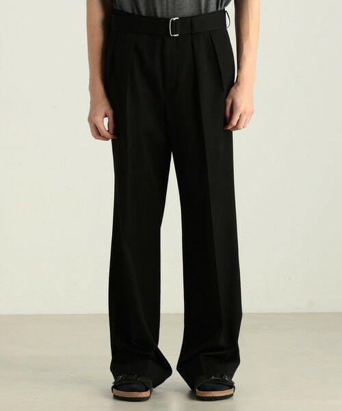 TOMORROWLAND / トゥモローランド スラックス・ドレスパンツ | ウールギャバ ベルトパンツ | 詳細3