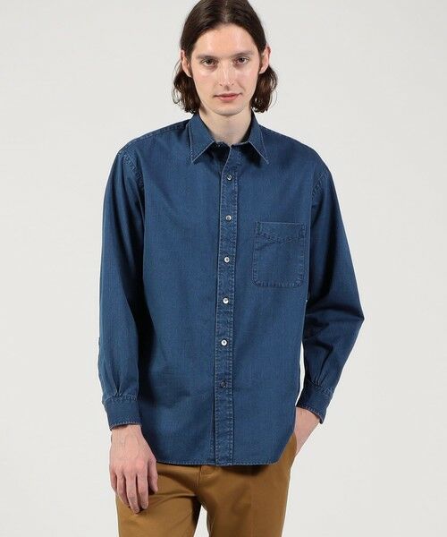 TOMORROWLAND / トゥモローランド シャツ・ブラウス | コットンインディゴ セミワイドカラーシャツ | 詳細1