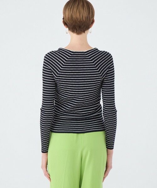 TOMORROWLAND / トゥモローランド ニット・セーター | ランダムリブボーダー レースアッププルオーバー | 詳細4