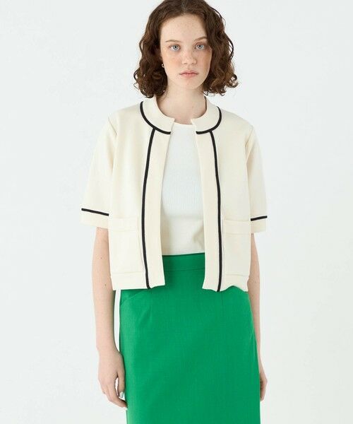 TOMORROWLAND / トゥモローランド カーディガン・ボレロ | ミラノリブ ショート スリーブカーディガン | 詳細2