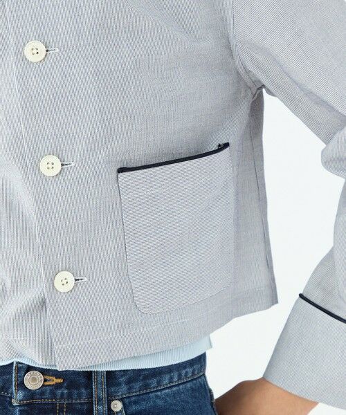 TOMORROWLAND / トゥモローランド ノーカラージャケット | コットンコード クルーネックジャケット | 詳細8