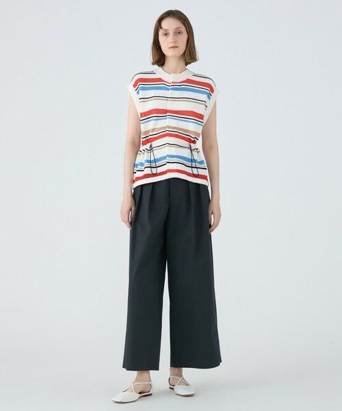 TOMORROWLAND / トゥモローランド ベスト | パイルボーダー クルーネックベスト | 詳細1