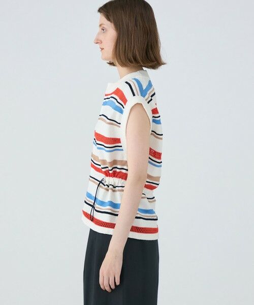 TOMORROWLAND / トゥモローランド ベスト | パイルボーダー クルーネックベスト | 詳細3