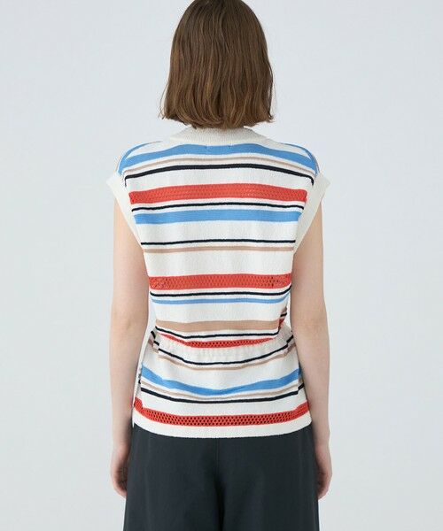 TOMORROWLAND / トゥモローランド ベスト | パイルボーダー クルーネックベスト | 詳細4