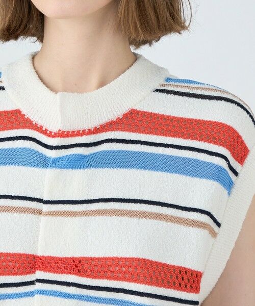 TOMORROWLAND / トゥモローランド ベスト | パイルボーダー クルーネックベスト | 詳細5