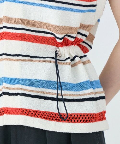 TOMORROWLAND / トゥモローランド ベスト | パイルボーダー クルーネックベスト | 詳細7