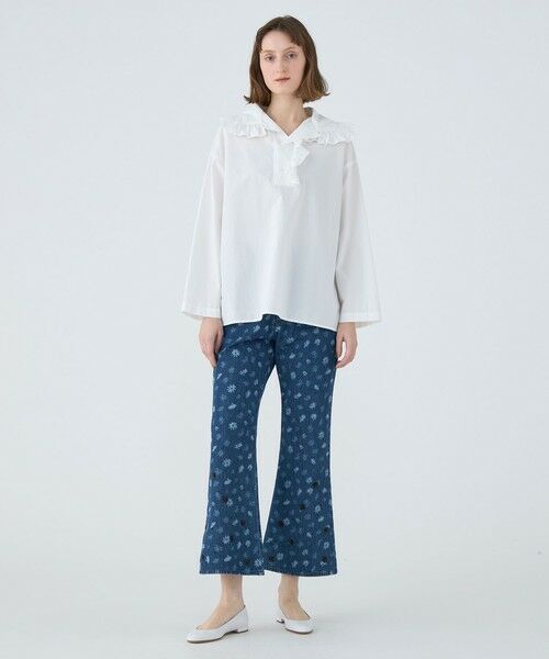 TOMORROWLAND / トゥモローランド デニムパンツ | フラワーレーザー プリントデニム フレアパンツ | 詳細1