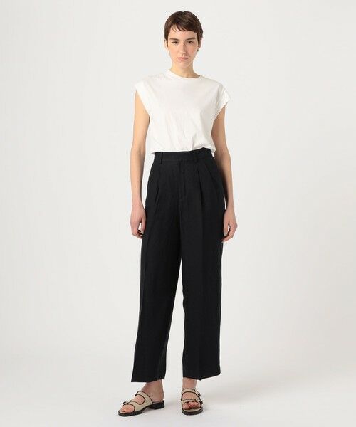 TOMORROWLAND / トゥモローランド スラックス・ドレスパンツ | リネンレーヨンツイル タックワイドパンツ | 詳細1