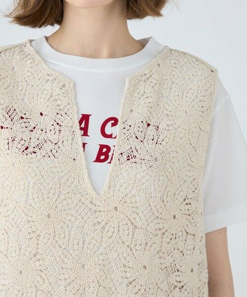 TOMORROWLAND / トゥモローランド ミニ丈・ひざ丈ワンピース | ウィンドミルクロシェ ノースリーブワンピース | 詳細4