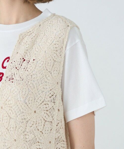 TOMORROWLAND / トゥモローランド ミニ丈・ひざ丈ワンピース | ウィンドミルクロシェ ノースリーブワンピース | 詳細5