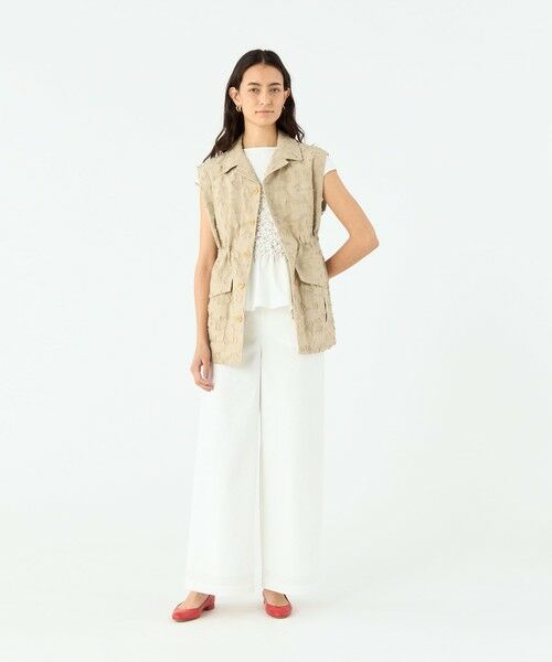 TOMORROWLAND / トゥモローランド ベスト | メッシュカットジャカード ジレ | 詳細1