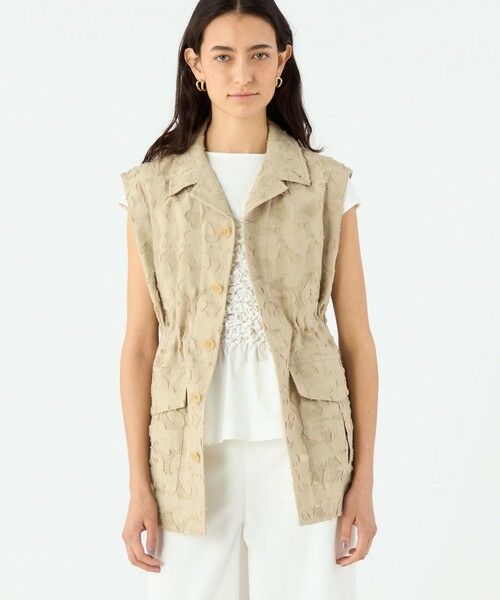 TOMORROWLAND / トゥモローランド ベスト | メッシュカットジャカード ジレ | 詳細2