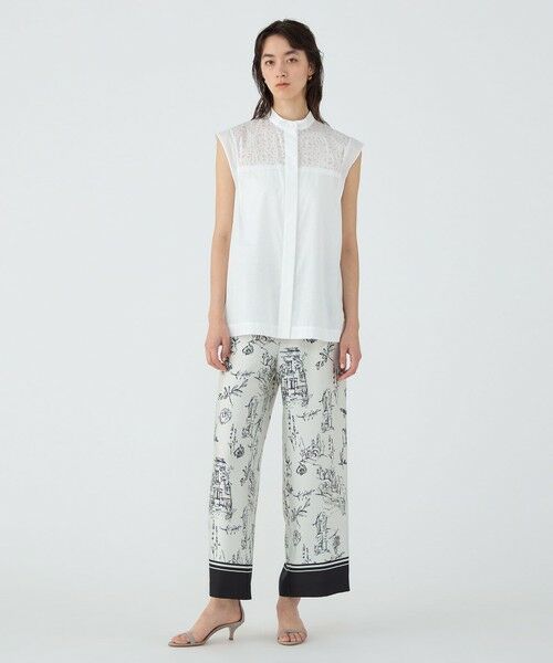 TOMORROWLAND / トゥモローランド シャツ・ブラウス | ジオメトリックエンブロイダリー バンドカラーブラウス | 詳細1