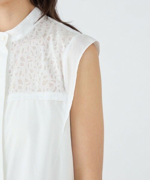 TOMORROWLAND / トゥモローランド シャツ・ブラウス | ジオメトリックエンブロイダリー バンドカラーブラウス | 詳細6