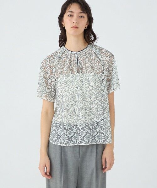 TOMORROWLAND / トゥモローランド シャツ・ブラウス | フラワーコードレース スキームネックブラウス | 詳細2