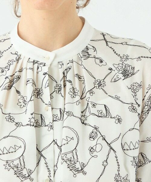 TOMORROWLAND / トゥモローランド ミニ丈・ひざ丈ワンピース | バルーンエンブロイダリー スタンドカラーワンピース | 詳細4