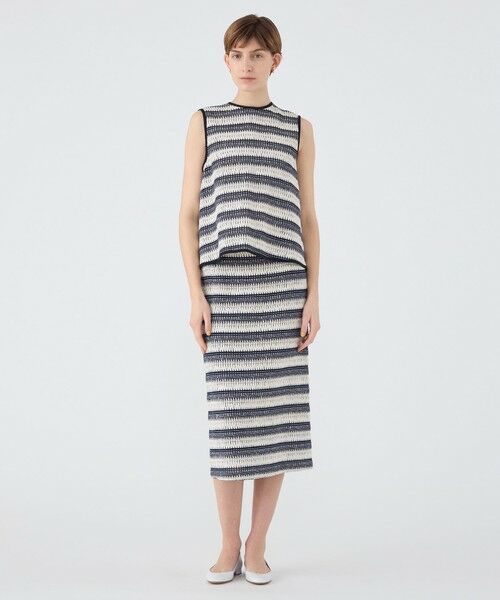 TOMORROWLAND / トゥモローランド ミニ・ひざ丈スカート | クロッシュボーダー タイトストレートスカート | 詳細1