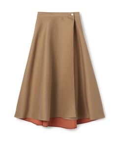 TOMORROWLAND / トゥモローランド ミニ・ひざ丈スカート | コットンリネンリバー ラップフレアスカート