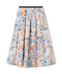 TOMORROWLAND / トゥモローランド ロング・マキシ丈スカート | ピヴォワンヌプリント タックスィングスカート