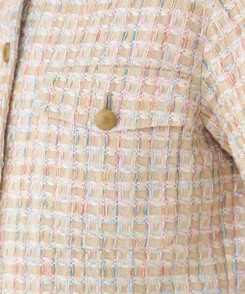 TOMORROWLAND / トゥモローランド ノーカラージャケット | ベージュファンシー ハーフスリーブジャケット | 詳細9