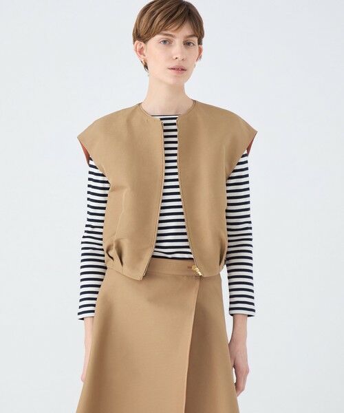 TOMORROWLAND / トゥモローランド ベスト | コットンリネンリバー ジップアップジレ | 詳細2