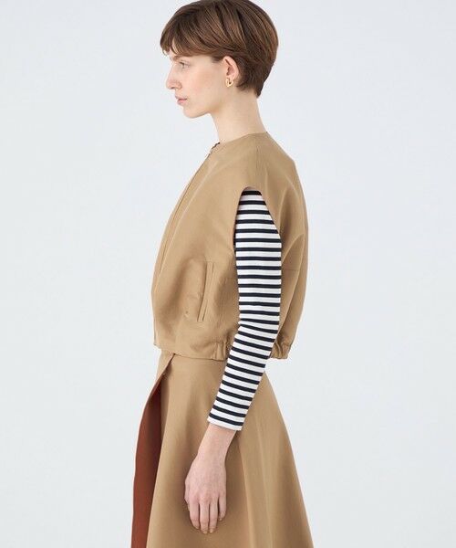 TOMORROWLAND / トゥモローランド ベスト | コットンリネンリバー ジップアップジレ | 詳細3