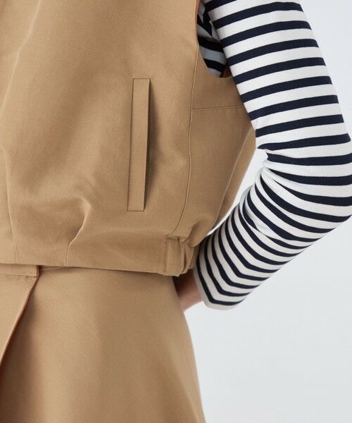 TOMORROWLAND / トゥモローランド ベスト | コットンリネンリバー ジップアップジレ | 詳細8