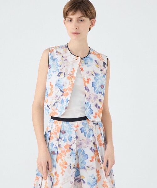 TOMORROWLAND / トゥモローランド ベスト | ピヴォワンヌプリント フロンタブルジレ | 詳細9