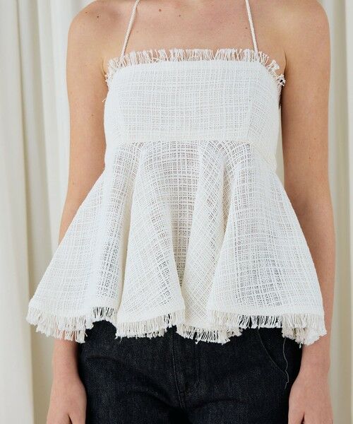 2025 DES PRES コットンナイロンバスケット ペプラムドールトップス コットンナイロンバスケット ペプラムドールトップス（DES PRES