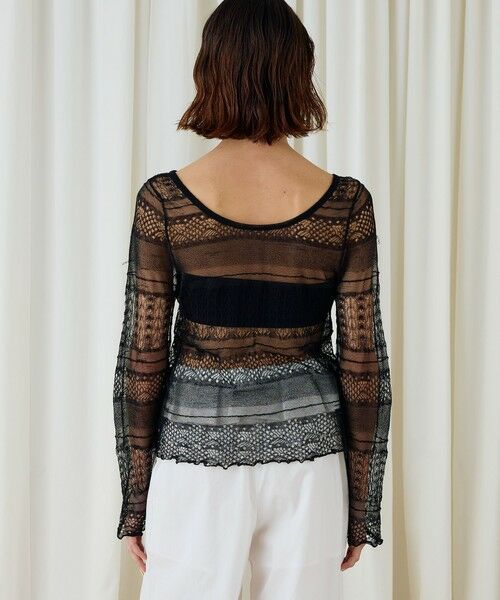 TOMORROWLAND / トゥモローランド ニット・セーター | レースステッチ バックネックプルオーバー | 詳細4