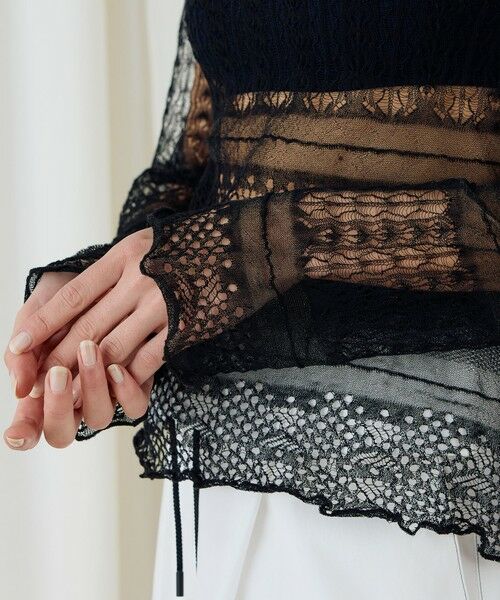 TOMORROWLAND / トゥモローランド ニット・セーター | レースステッチ バックネックプルオーバー | 詳細6