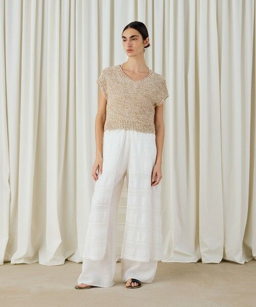 TOMORROWLAND / トゥモローランド ニット・セーター | ピコットテープヤーン Vネックプルオーバー | 詳細1